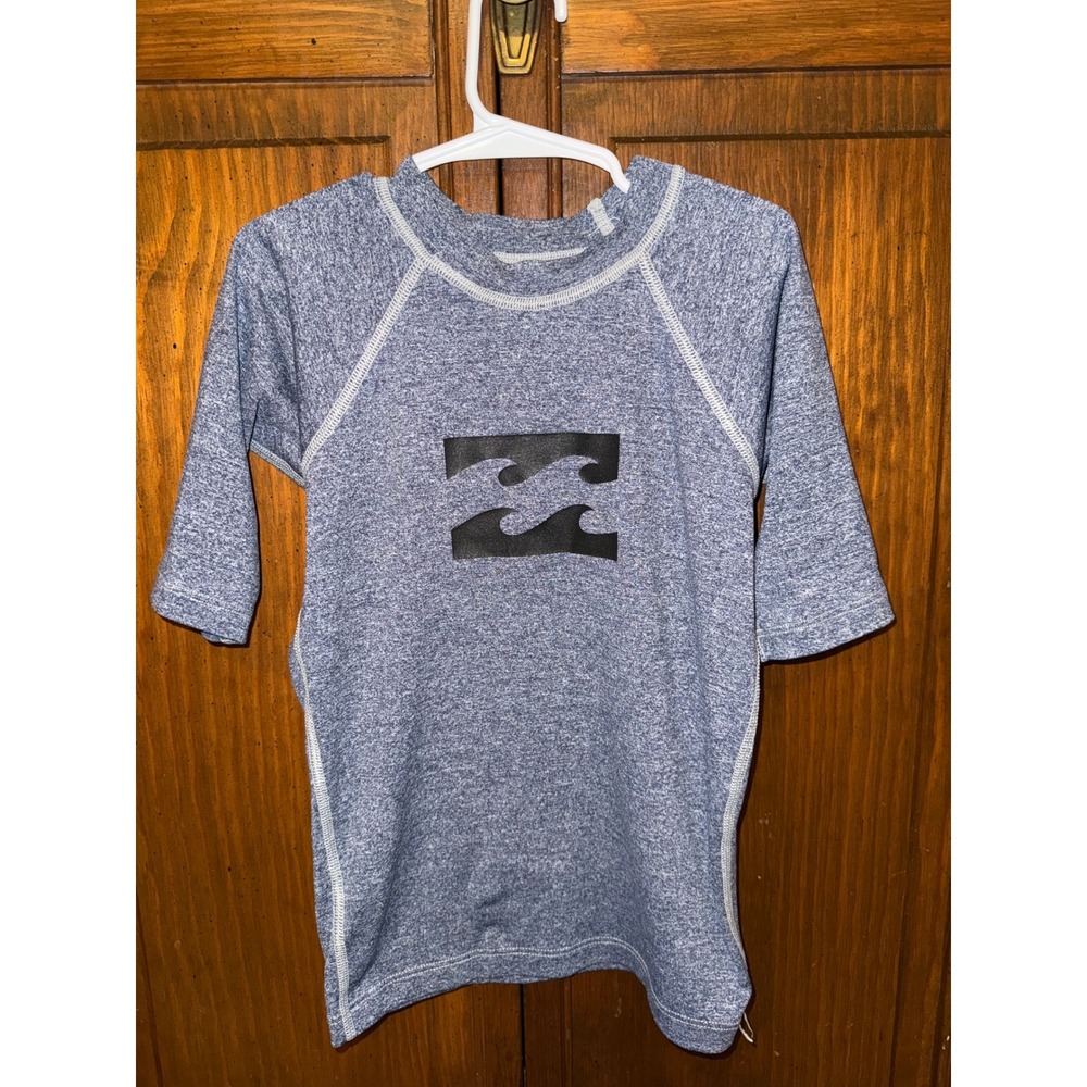 Billabong Kids Blue Heather Rash Guard Swim Shirt UPF 50+ Protection Size 6